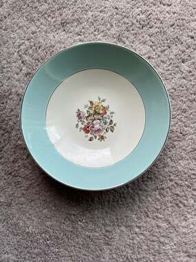 Vintage Cunningham & Pickett Danube Hand Decorated Coupe Soup Bowl